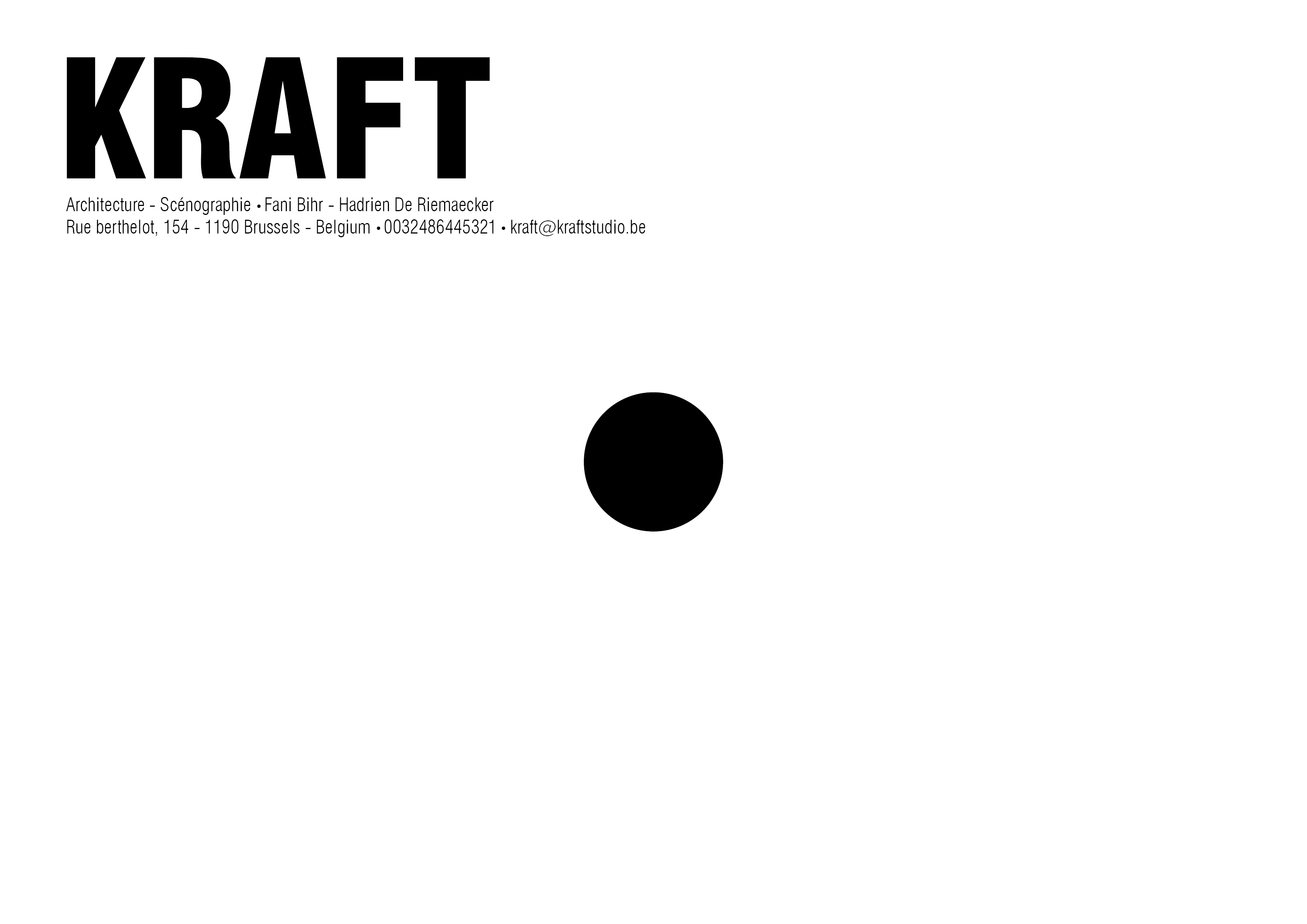 Kraft • Architecture - Scénographie • Fani Bihr - Hadrien De Riemaecker